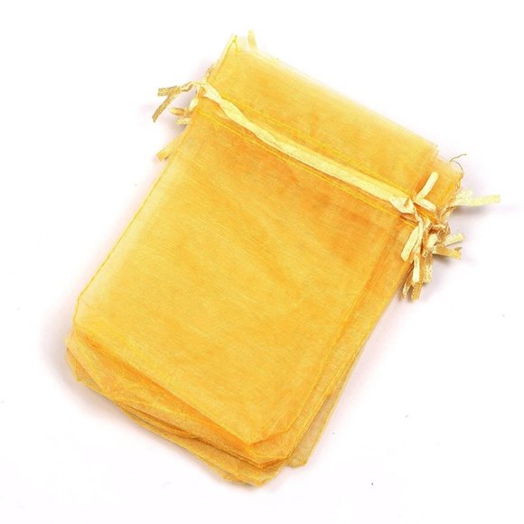 20 Gold Drawstring Organza Bags 4" x 6" - Picture 4 of 5